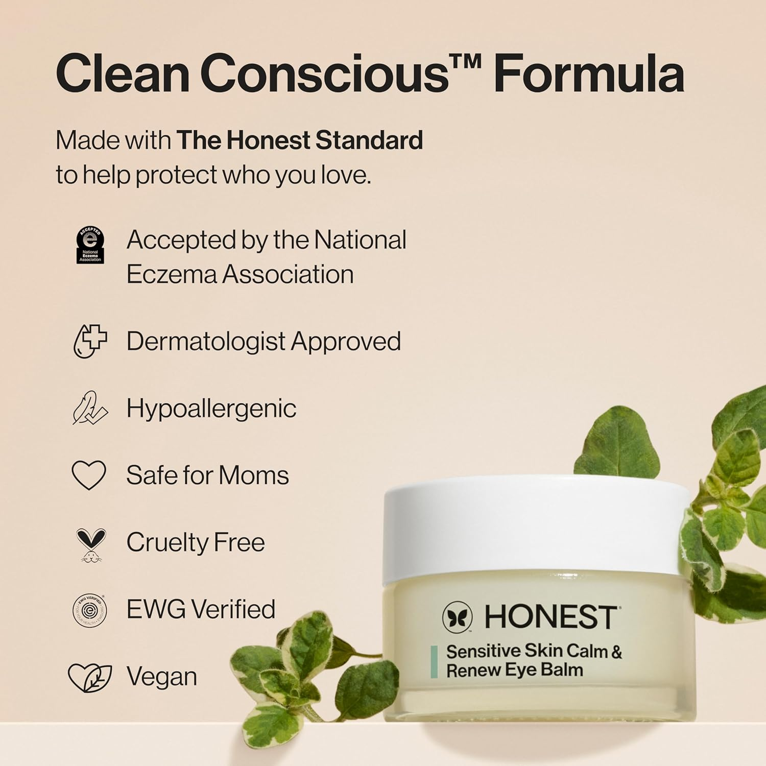 Honest Beauty Calm & Renew Melting Eye Balm with Shea Butter + Argan Oil + Aloe | for Sensitive Skin | Dermatologist + Ophthalmologist Tested | EWG Certified | Vegan + Cruelty Free | 0.5 Oz image number 4