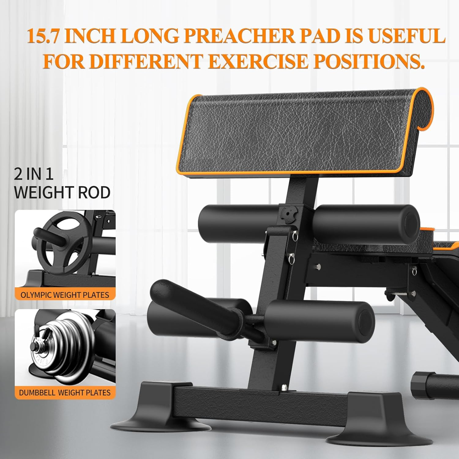 Z ZHICHI Adjustable Weight Bench Multi-Function Workout Bench for Home Gym,Foldable Incline Decline Benches for Full Body Workout 660LBS - Blackred image number 3
