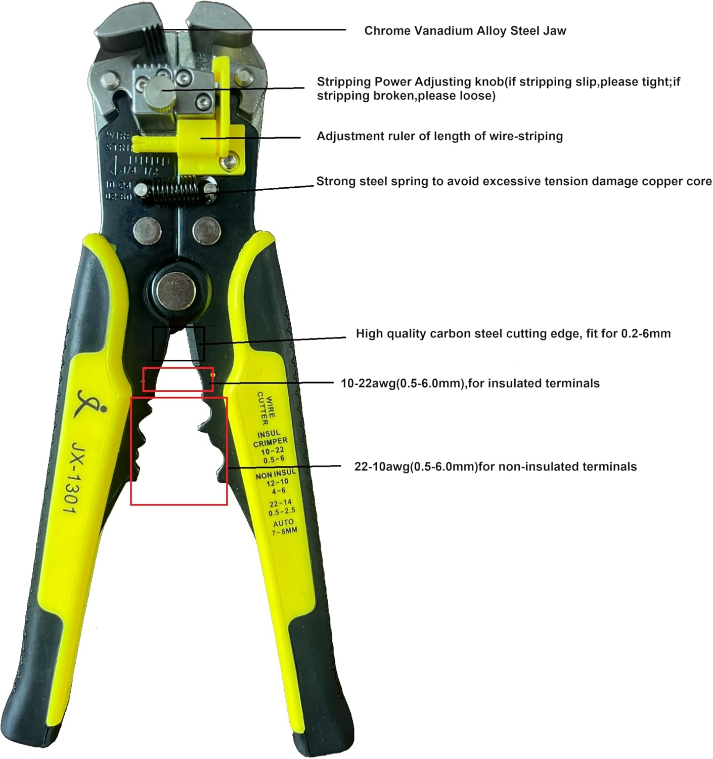 Itech-Smart Wire Stripper Self-Adjusting Cable Cutter Crimper,Automatic Wire Stripping Tool/Cutting Pliers Tool for Industry image number 4