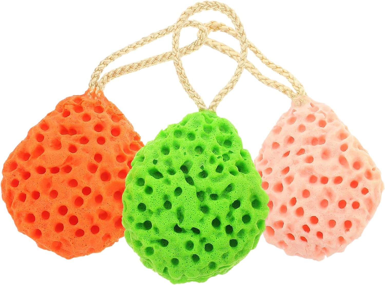 PACKOVE 3Pcs Face Scrub Sponge Exfoliating Bath Sponge for Face Cleaning Portable image number 5