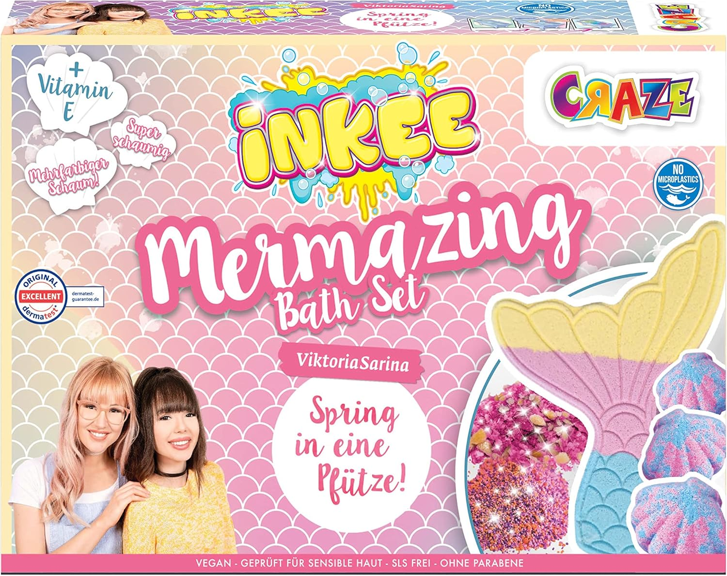 CRAZE INKEE Mermazing Bath Set Viktoriasarina Bath Additive Spring in a Puddle - Fun Bath Set with Bath Bombs, Bath Bombs & Bath Salts Viktoria and Sarina Products 38659 image number 4