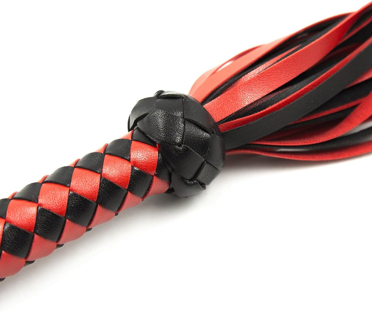 Horse Red Whip Horse Whip Riding Crop Equestrian Faux Leather Whip Horse Equipment Whip Training Horse Riding Whip 23 Inch image number 3