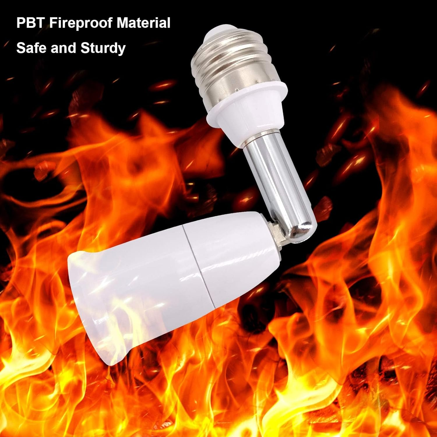 E26/E27 Light Socket Extender, 4.5 Inch Extension Socket Extender Adapter, Adjustable Vertical 180&deg;Horizontal 360&deg;, Flexible Medium Light Bulb Socket Converter (2-Pack) image number 4