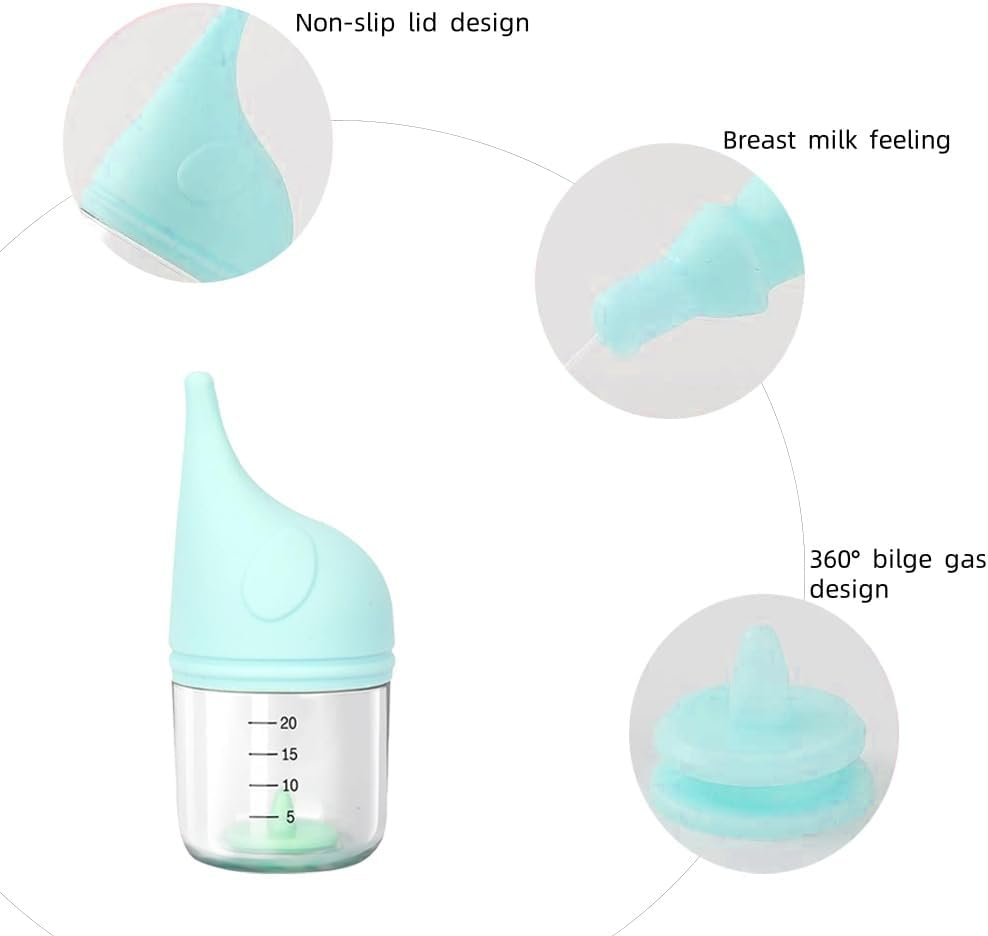 5 Pcs Kitten Bottle Pet Feeding Set Nipple for Kittens Anti-Choking Design for Newborn Kittens Puppies Small Animals Contains 1 Bottle, 2 Nipples, 1 Cleaning Bottle Brush, 1 Feeder (20Ml) image number 1