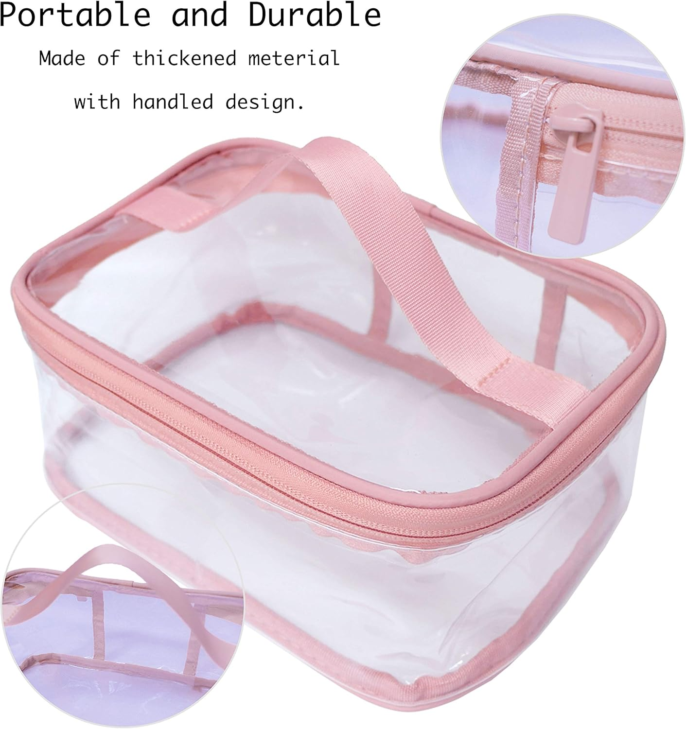 FIYUK Toiletry Bag Makeup Cosmetic Clear Bag Portable Waterproof Transparent Travel Large Storage - Green image number 5