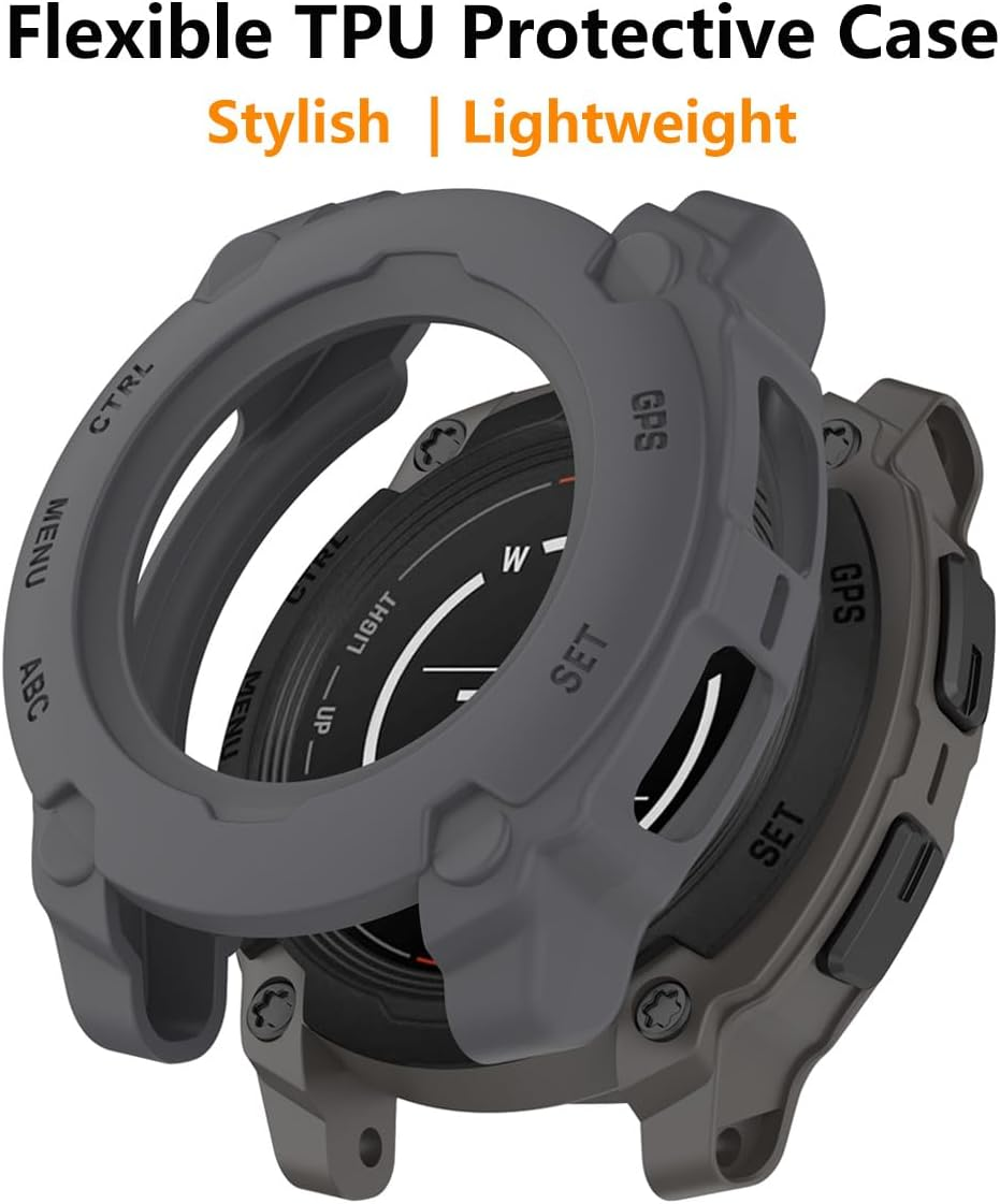 HOMTERN Case for Garmin Instinct E 40Mm,Flexible Silicone Armor Cover Shell Shockproof Scratch-Proof Drop-Proof Protector Case,Gary