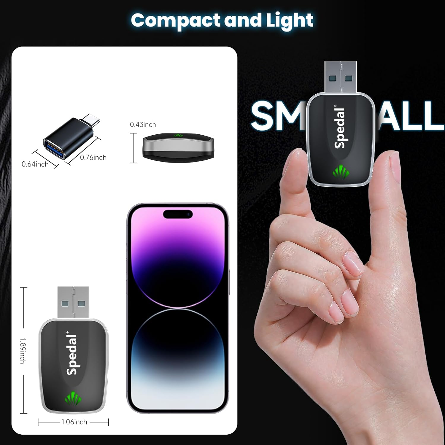 Mini Wireless Carplay & Android Auto Adapter - 2-In-1 Plug & Play Dongle for Iphone/Android, Convert Wired to Wireless, USB-A/C Support (2016+ Cars) image number 6