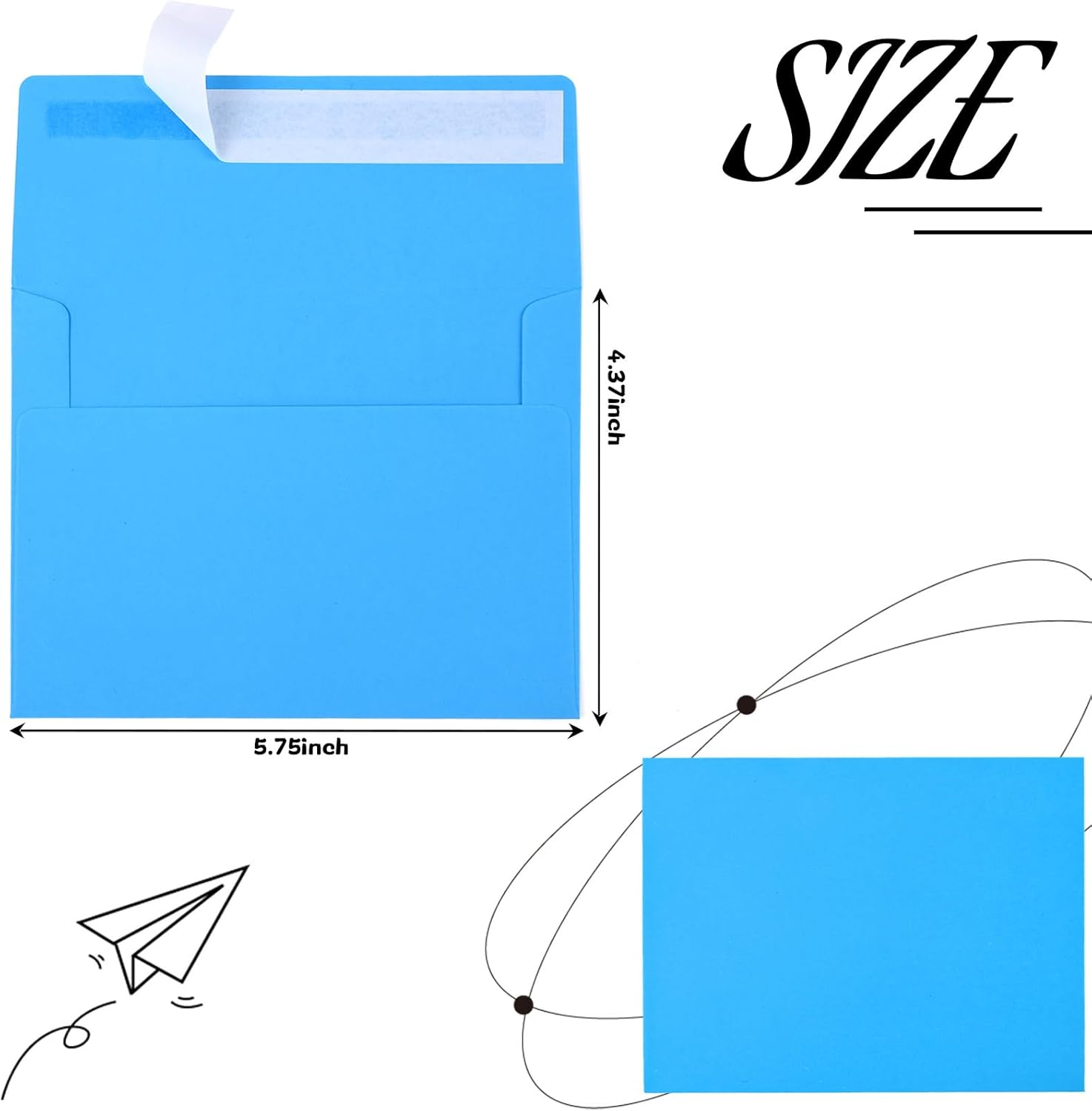 200 Pcs A2 Invitation Envelopes Self Seal A2 Greeting Cards for Wedding, Party Invitations, Greeting Cards, Announcements, Photos(4.37 X 5.75 Inches, 20 Colors) image number 1