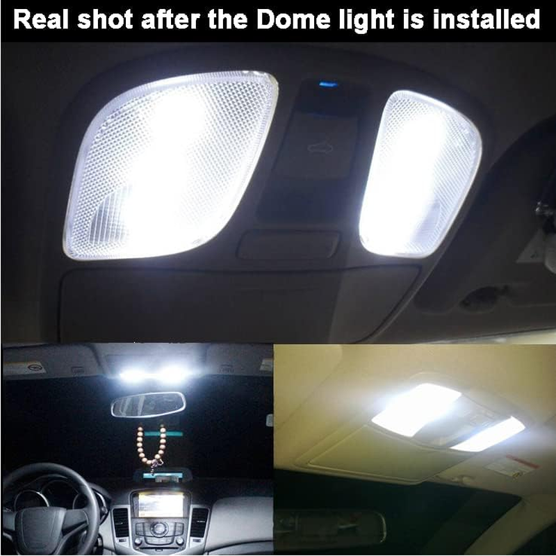 194 168 T10 2825 W5W LED Bulbs for Interior Dome Map Courtesy Door License Plate Cargo Lights, 6000K Xenon White Canbus Error Free 12V Non-Polarity 500LM Super Bright, Pack of 8 image number 2