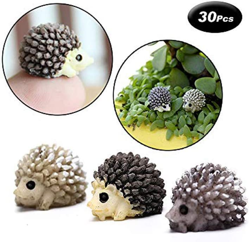 X Hot Popcorn 30 Pcs Mini Hedgehog Figurines, Miniature Moss Landscape DIY Garden Decor image number 5