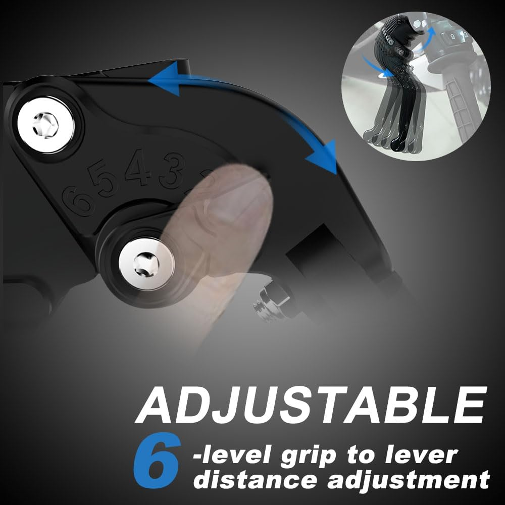 Xitomer Extendable Foldable Motorcycle Brake Clutch Levers, Fit for Sportster Nightster 2023 2022 /Sportster Pan America RA1250, Motorcycle Adjustable Handle Levers (Black) image number 1