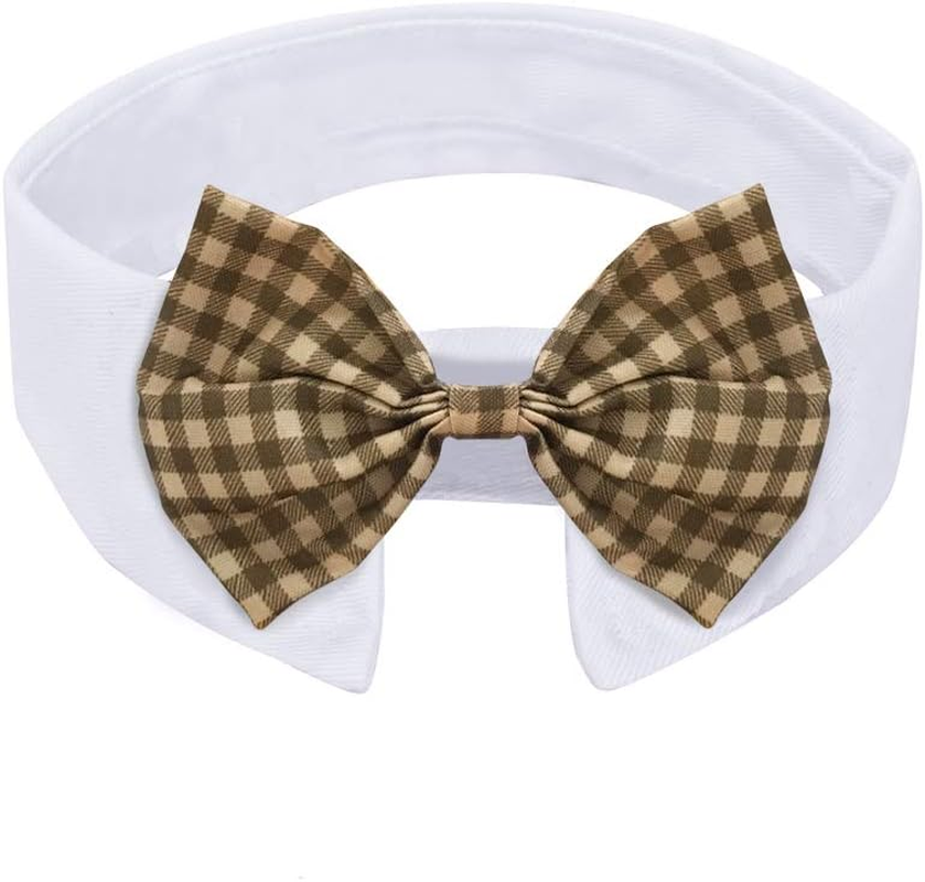 ZTON Handcrafted Adjustable Formal Pet Bowtie Collar Neck Tie for Dogs & Cats (S, Black 1)