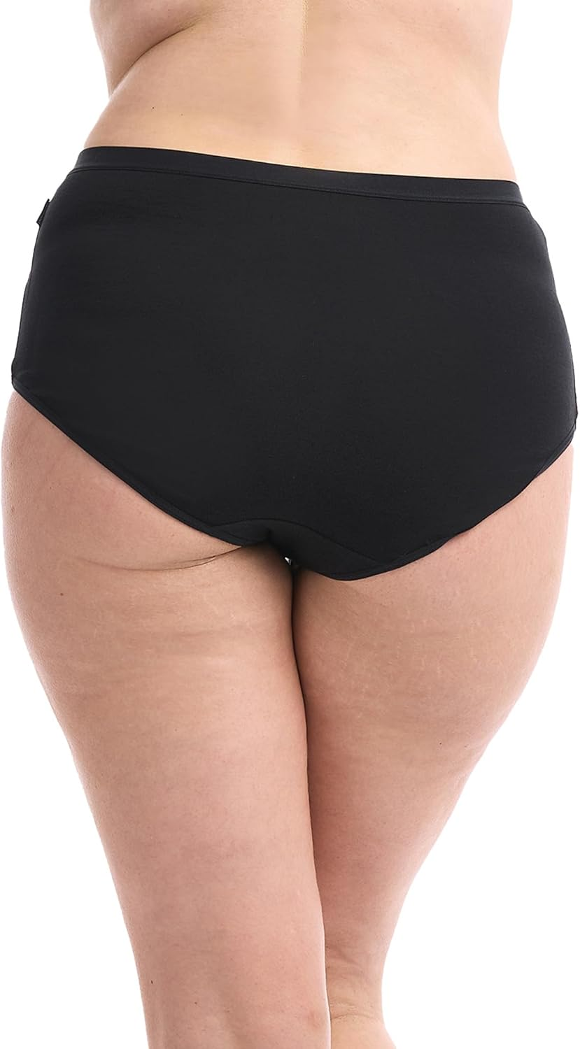 UNDERWORKS Womens 5 Pack Cotton/Elastane Full Briefs Womens Underwear, Cotton Stretch Fabric, Breathable, Comfortable for Everyday Wear, Value Pack, Underwear Women