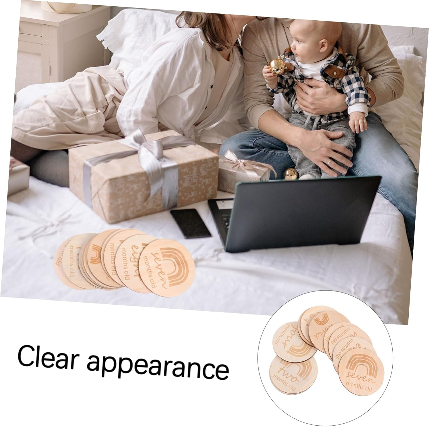 13Pcs Creative Baby Cards Birth Month Milestone Cards Dual-Sided Rainbow Growth Record for Infant Shower and Newborn Monthly Commemoration Set image number 2