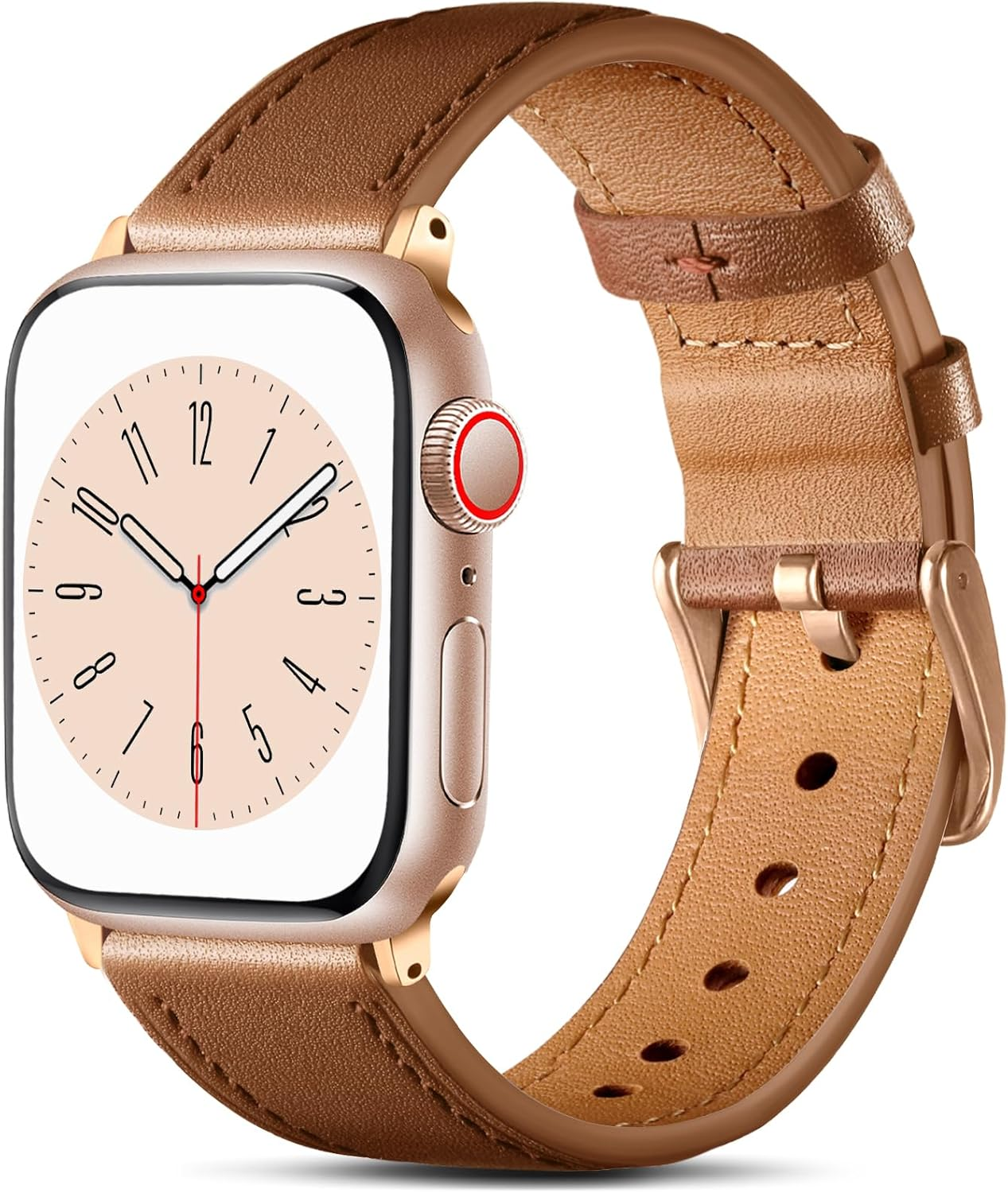 WJK Compatible with Apple Watch Series 11 10 9 8 7 6 5 4 3 2 1 SE and Iwatch 38Mm 40Mm 41Mm 42Mm Women Men, Top Grain Genuine Leather Replacement Wristband for Apple Watch, Multi Colors