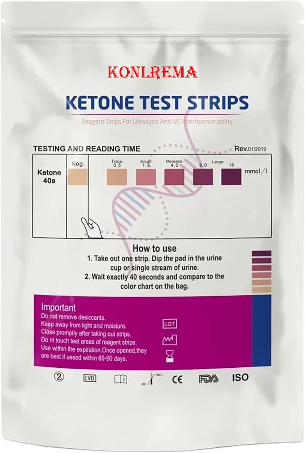 Ketone Test Strips, 100 Urine Test Strips for Testing Ketones on Low Carb Ketogenic Diet, Monitor Ketosis, Keto Diet Tracker, Keto Strips, Ketone Urinalysis Test Strips, Ketones Test Kit image number 3