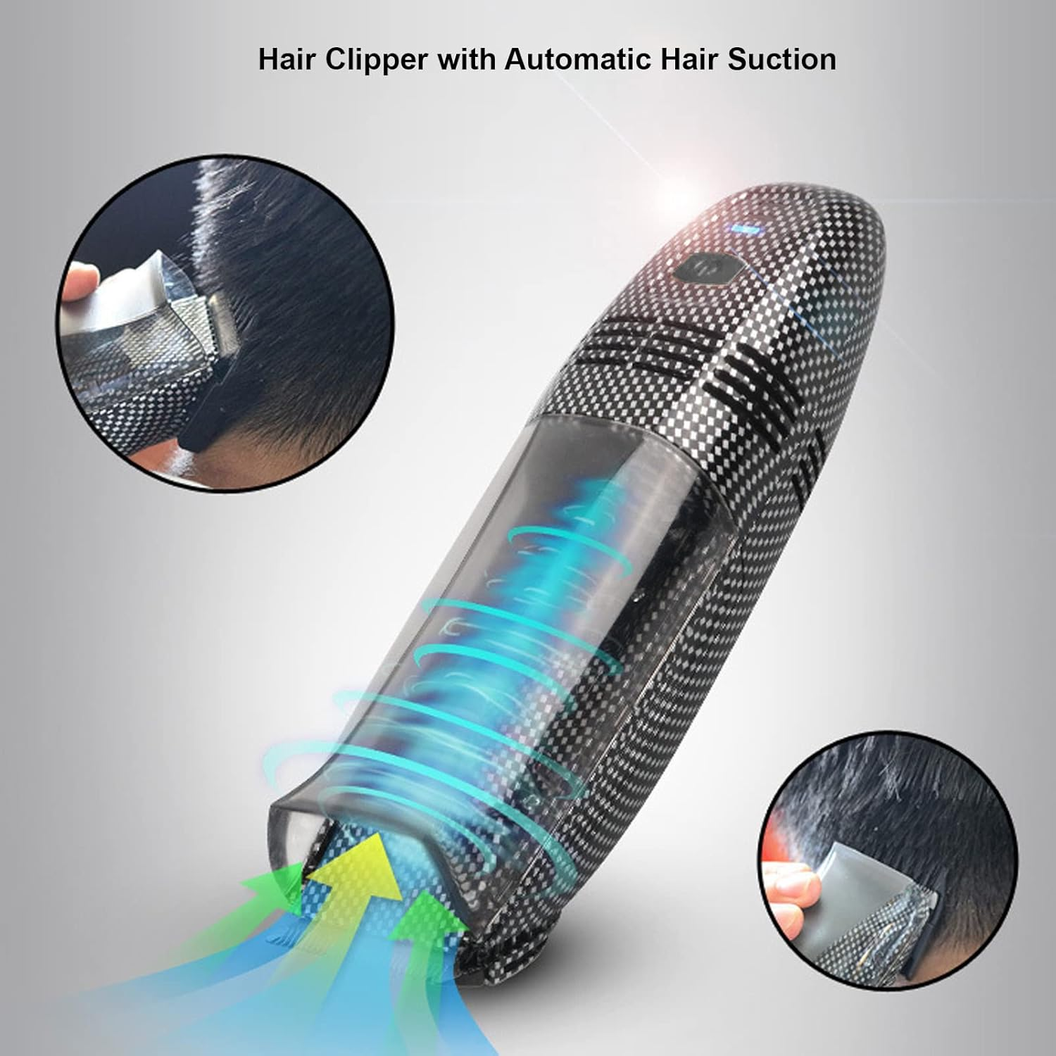 Hair Clippers, Wireless Pro Hair Trimmer and Trimmer via USB, Wireless Hair Clipper with Automatic Hair Suction, Hair Cutting Set for Men, Women image number 2