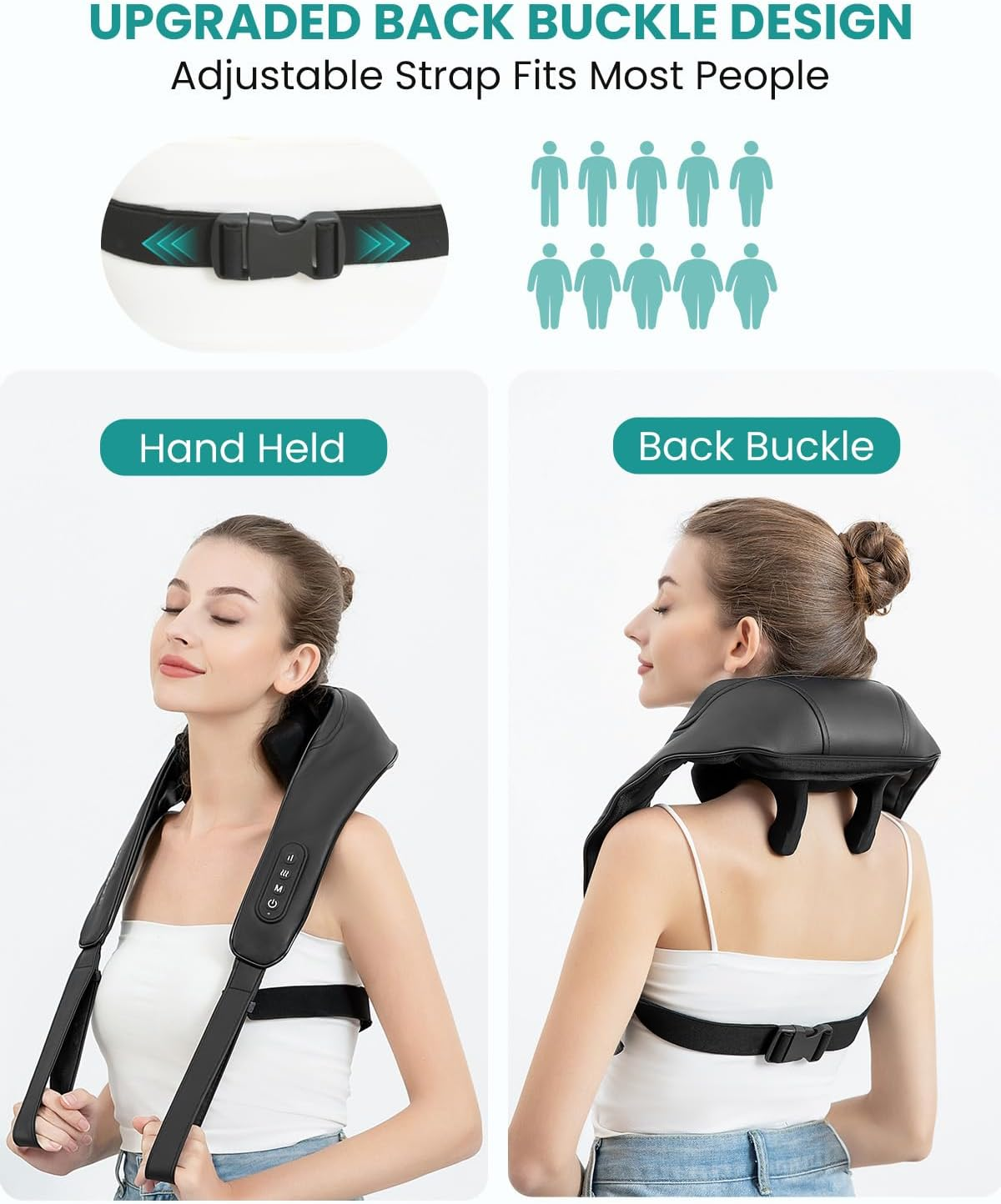 Shiatsu Neck Massager with Soothing Heat, Nekteck Cordless 6D Shiatsu Neck and Back Massager for Shoulder, Leg, Body Muscle, Home, Office, and Car Use image number 2