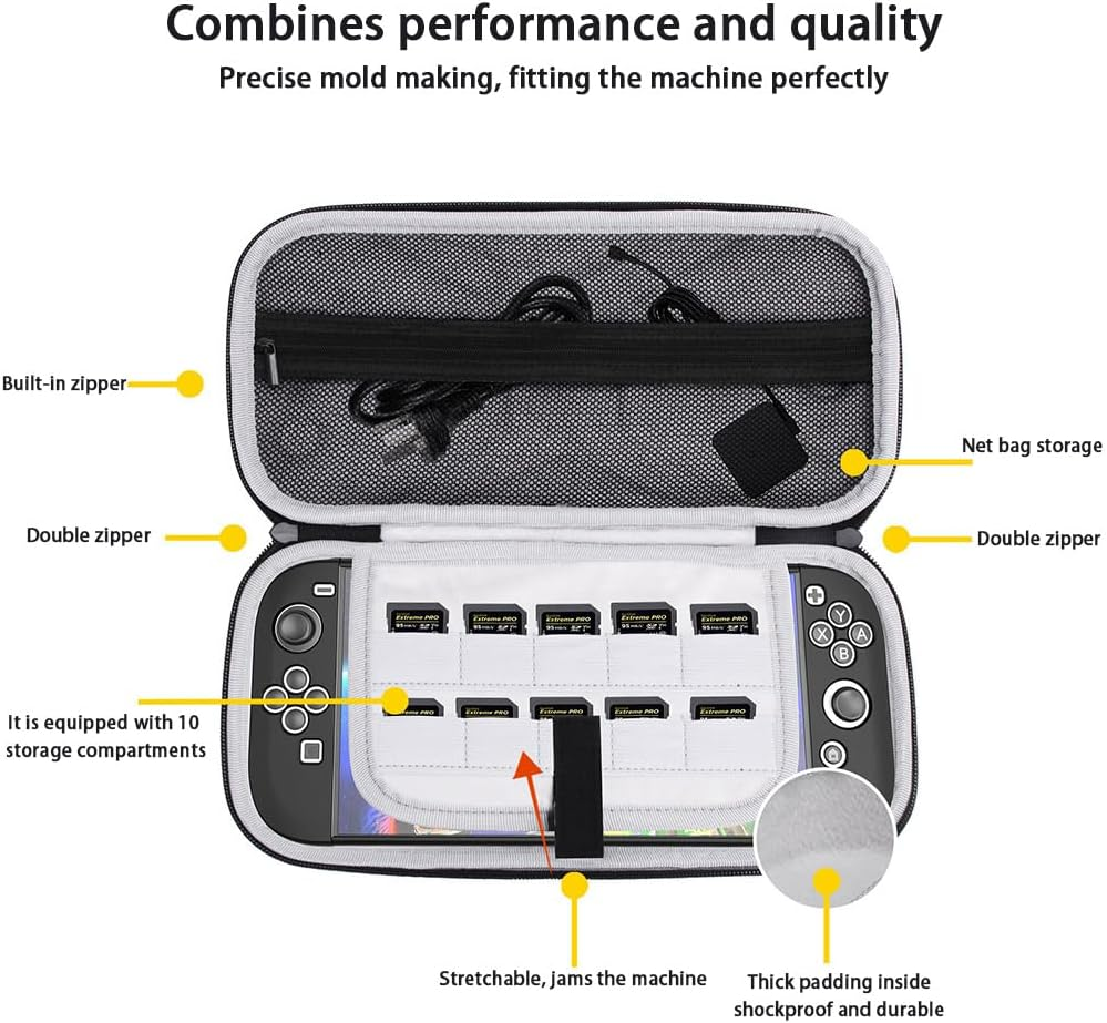 MTSDM Hard Shell Travel Storage, Game Console Carrying Case, Game Console Skin Protective Storage Bag, Travel Carrying Case Bag, Dustproof Anti-Spatter Shockproof Pressure Resistant image number 5