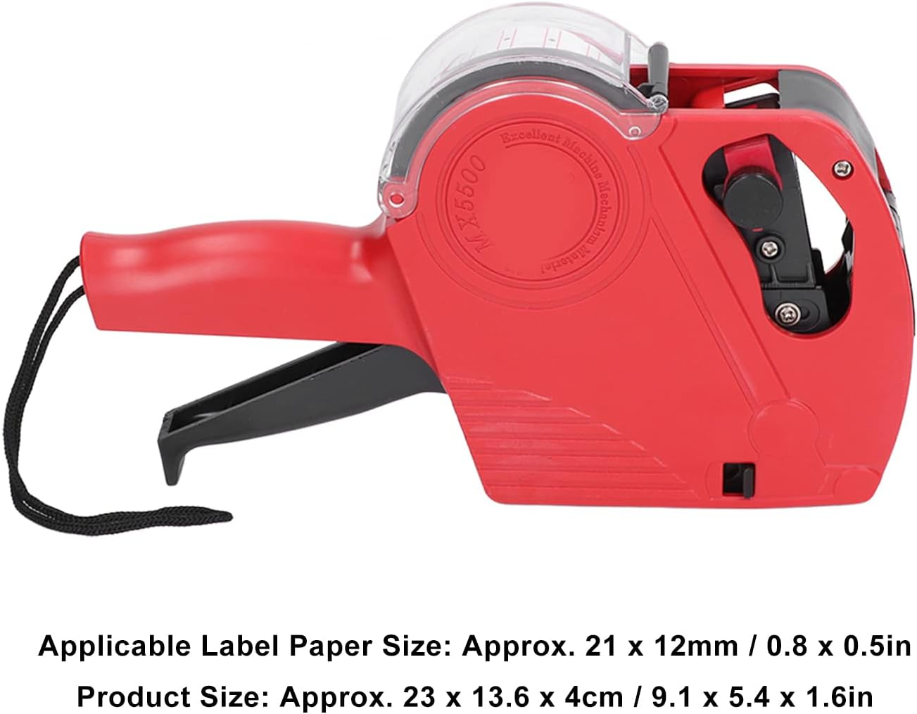 MX5500 8 Digits Price Tag Gun, Compact 1 Line Pricing Gun Numerical Tag Gun, Label Maker Pricing Label Gun Kit for Grocery Store, Store Marking, Warehouse, Retail & Office (Red) image number 2