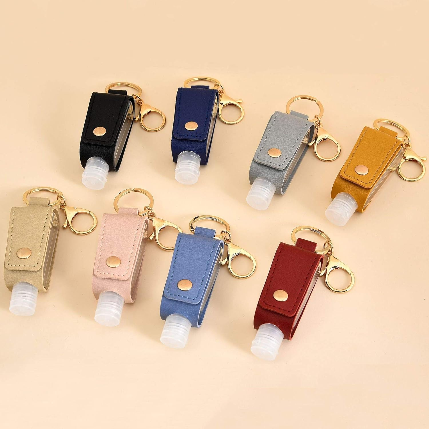 Portable Empty Travel Bottle Keychain Hand Sanitizer Bottle Holder 3 Pack Squeeze Bottle Refillable Containers for Toiletry Shampoo Lotion Soap (Style 1, One Size) image number 3