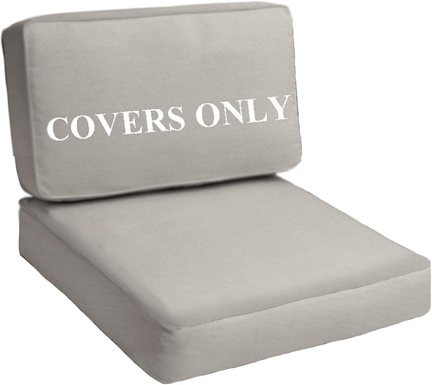 TECOSARA Patio Cushion Covers Replacement Outdoor Seat Cushions Cover for Patio Furniture, Deep Seat Bottom and Back Cushion Cover Set for Chair, Sofa and Couch, 4Packs, 26.5X26.5X4/26.5X13X4, Tan