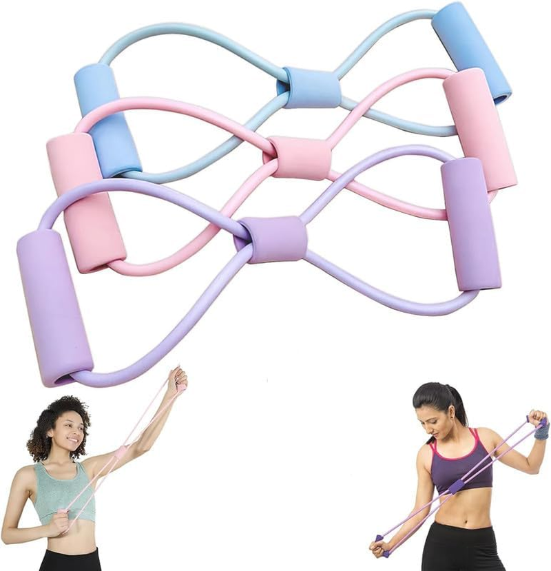 Arm Figure 8 Resistance Band, 3Pcs Yoga Gym Fitness Pulling Ropes, 8 Figure Shaped Tension Rope, 8 Shaped Elastic Pull Yoga Tension Rope for Chest Arm and Shoulder Stretch image number 6