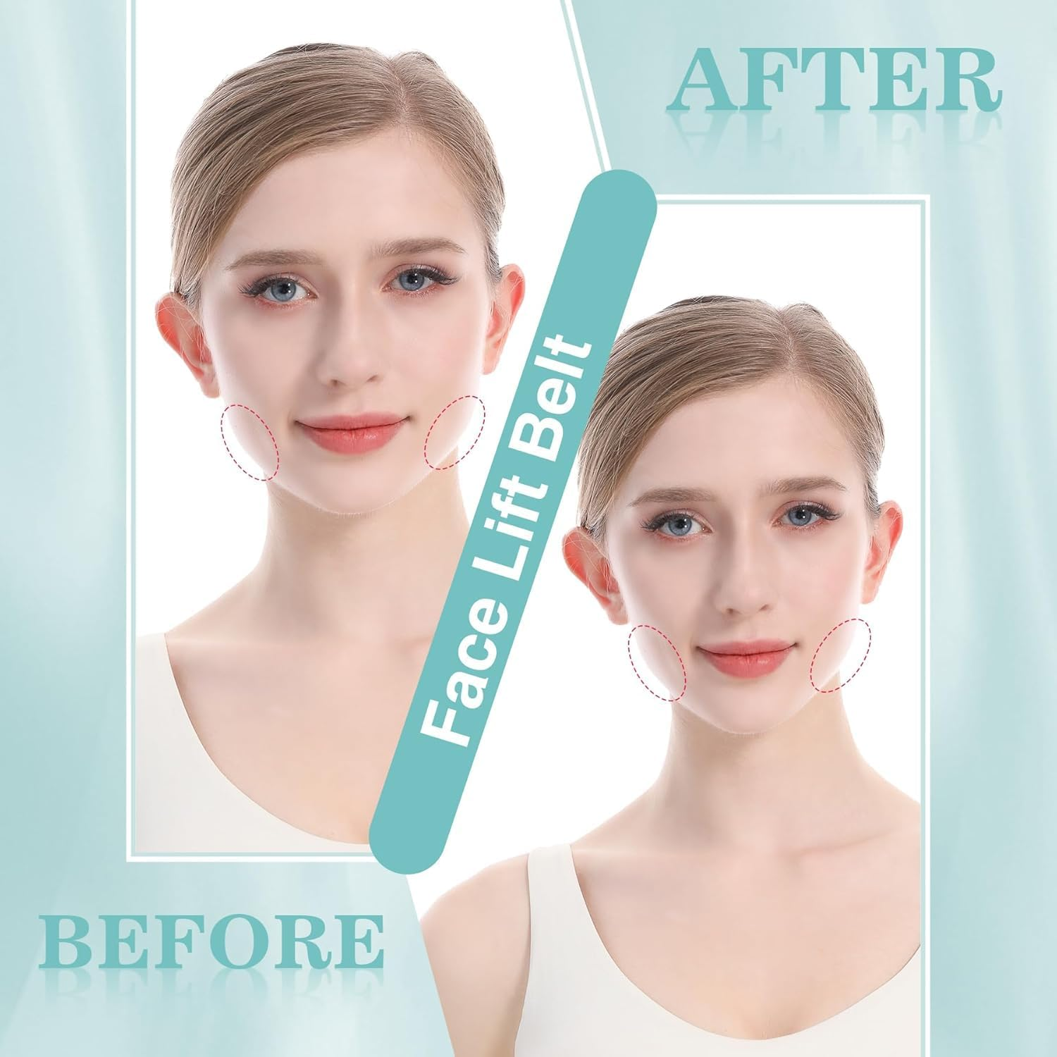 Face Lifting Belt, Facial Lift Band Double Chin Reducer Facial Lifting Strap, Chin up Face V Line Lift Face Bandage (Purple, One Size) image number 1