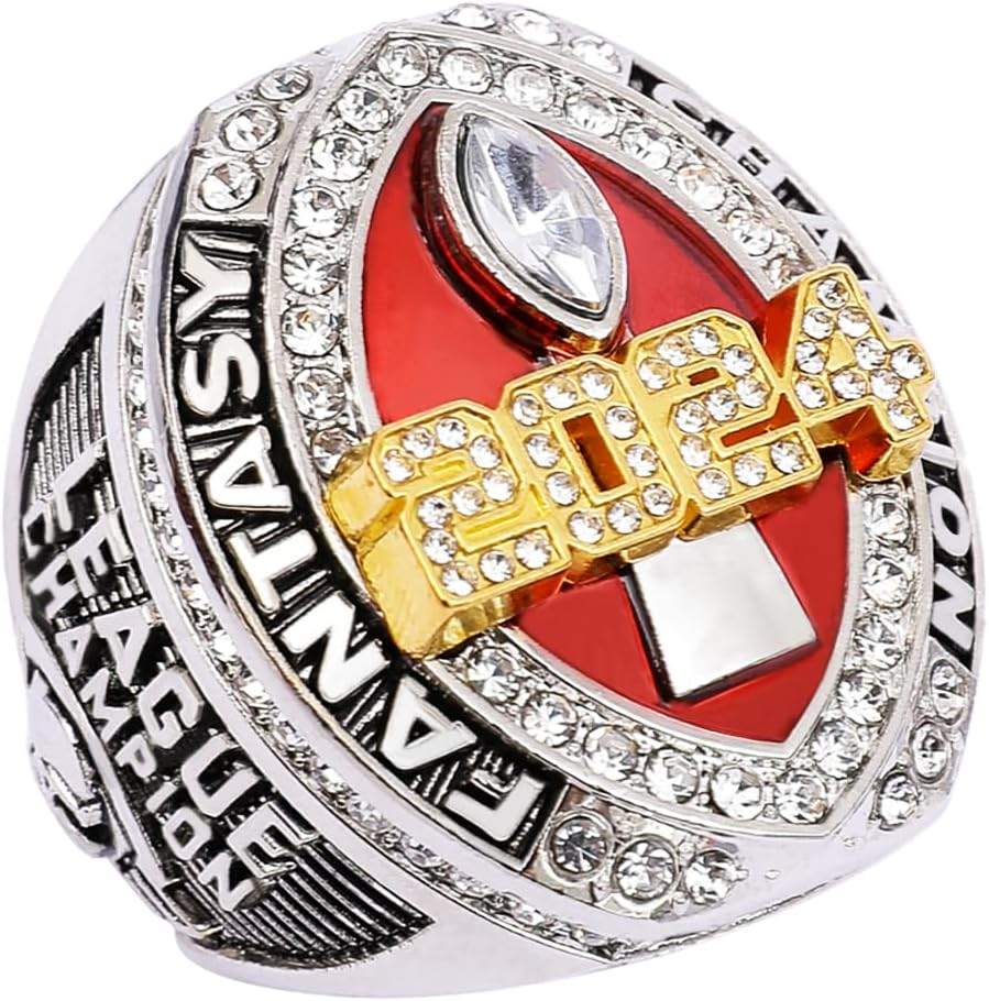 Guancrown 2024 Fantasy Football Championship Ring Award Prize Trophy Sports Winner FFL Champion Ring image number 5