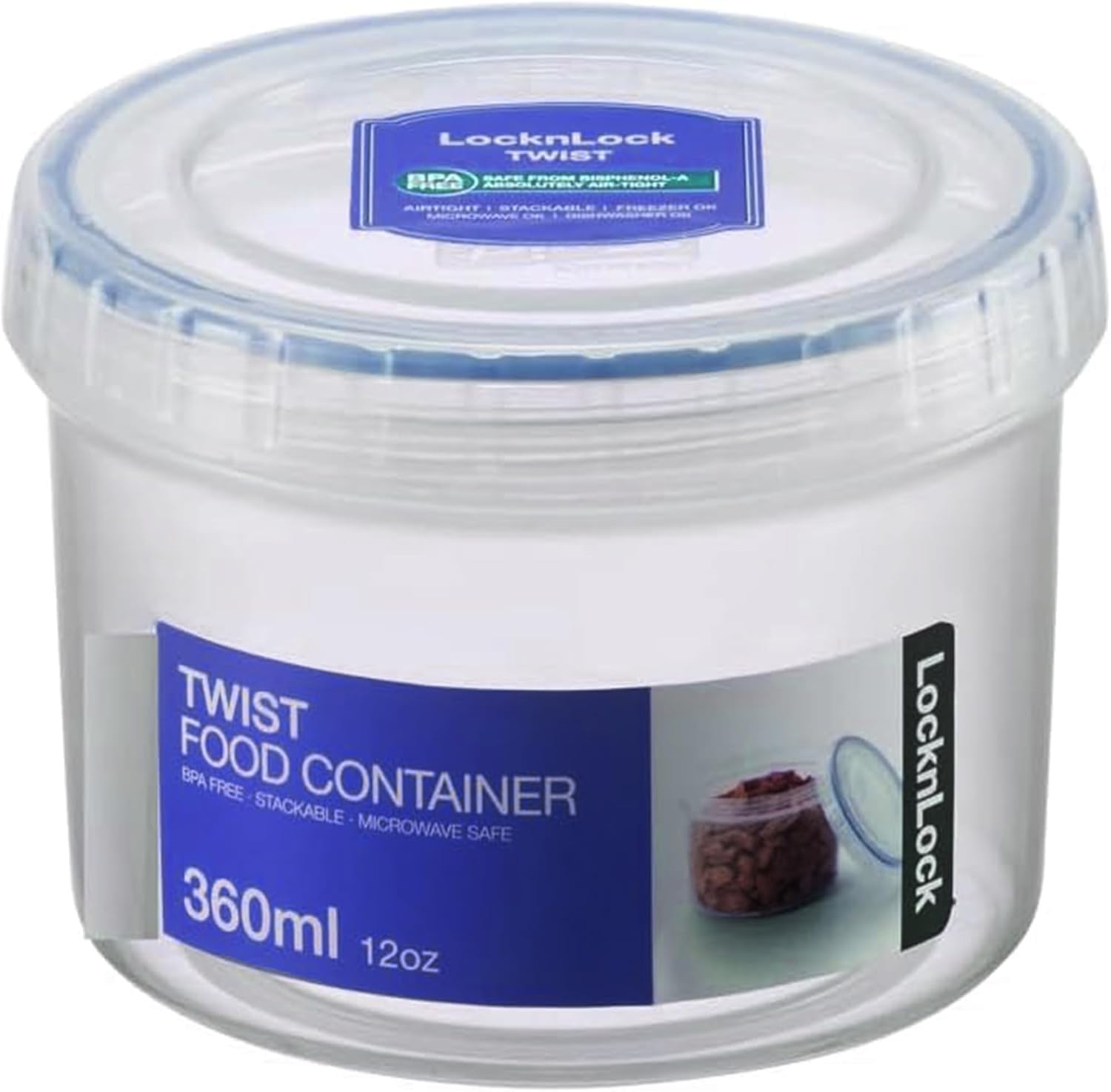 Lock & Lock round Storage Container - Clear, 760 Ml image number 4