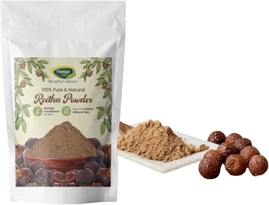 Thanjai Natural 100% Pure Natural Reetha Powder (Sapindus Mukorossi) - 250Gm