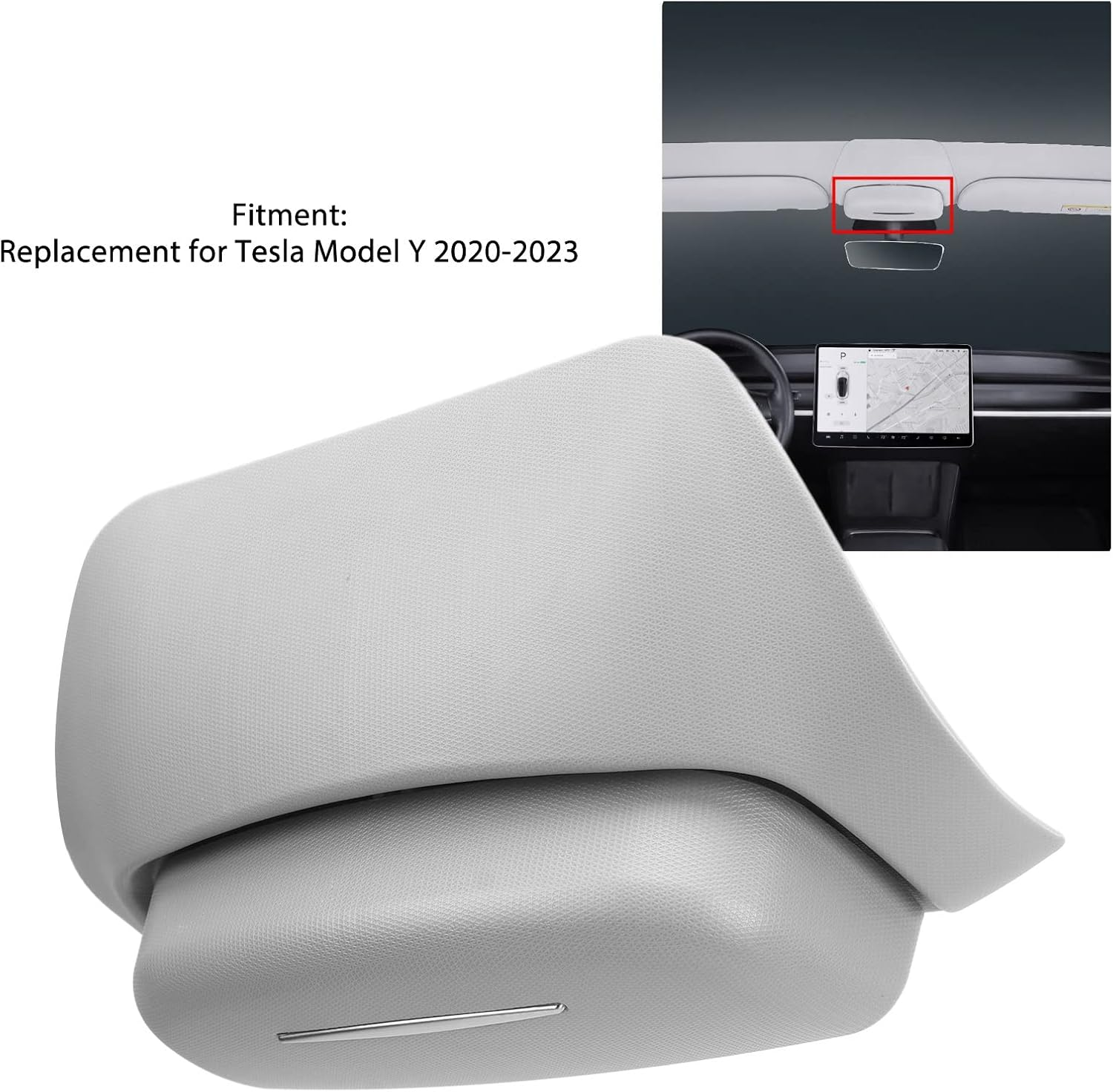 Sunglasses Holder for Tesla Model Y 2020‑2023, Sunglass Holder for Car, Sun Visor Eyeglass Case Mount On, Car Storage Box Fit for Storage Glasses Accessories (ABS)