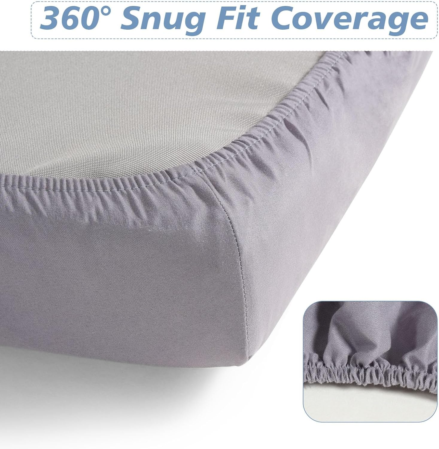 Cot Sheets 31" X 75", 2 Pack Cot Size Sheet Fitted for Narrow Twin Mattress/Rvs Bunk/Guest Beds/Army Cots/Trifold Mattress/Travel Size Mattress, Ultra Soft & Breathable Camper RV Bunk Bed Sheets, Gray image number 2