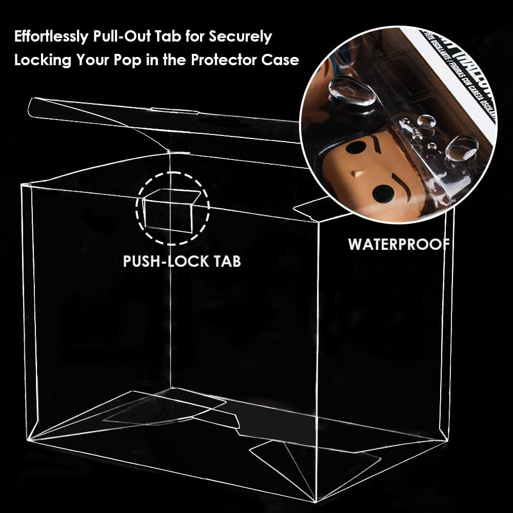 Baskiss 2 Pack Protector Covers for Funko Pop Moments, Ultra Thick 0.5Mm Protector, Clear Pop Case, Acid Free, Crystal Clear Heavy Duty Display Box with Locking Tab (2) image number 6