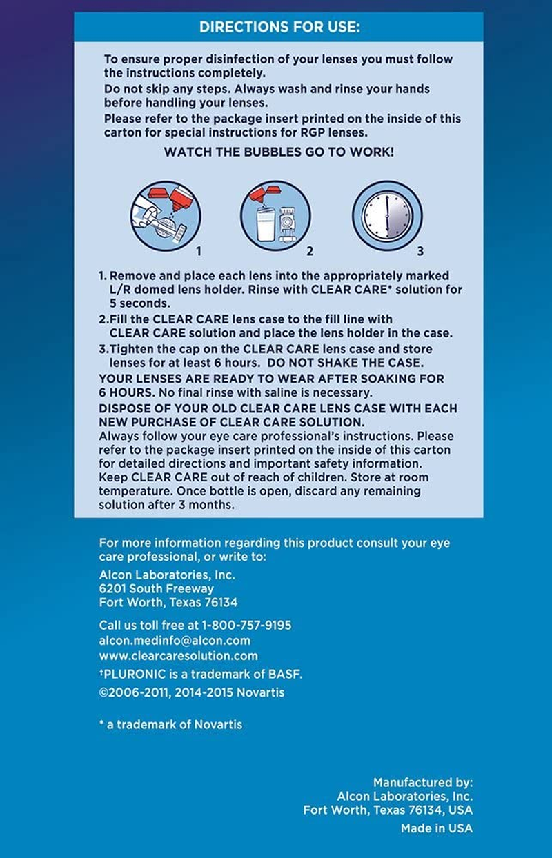 CLEAR CARE Contact Lens Cleaner Solution with Lens Case, Twin Pack, 12-Ounces Each image number 2