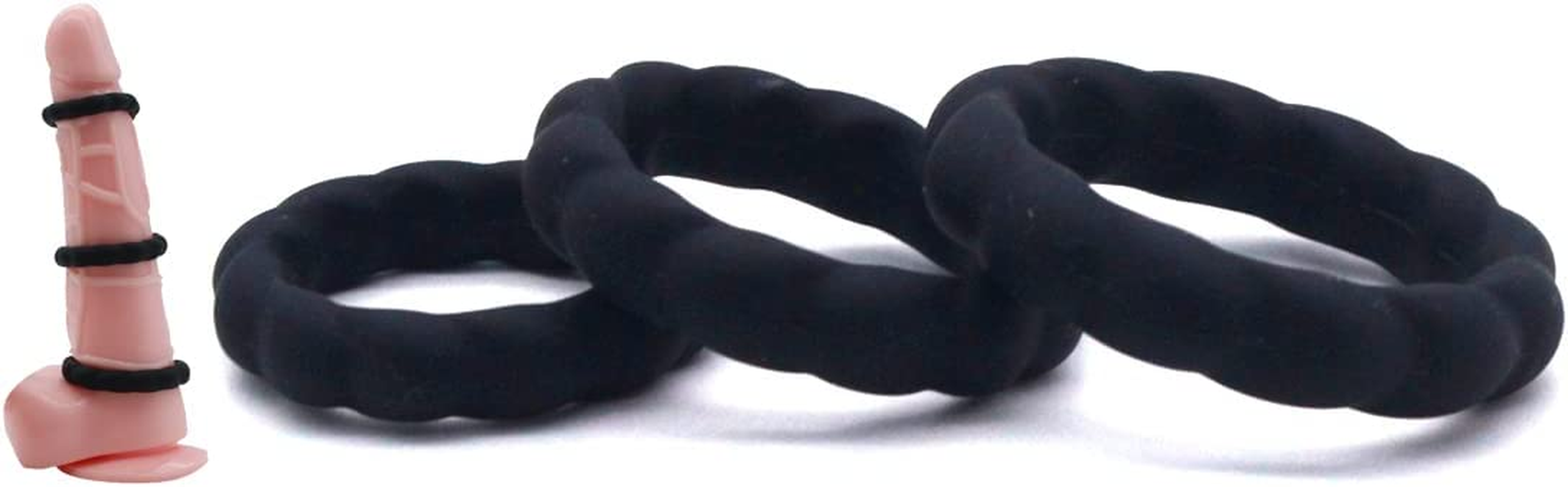 3-Piece Premium Training Stretchy Rings,Ultra Soft Medical Silicone Waterproof 3-In 1 Pack for Men Elestic and Flexible Toy. image number 3
