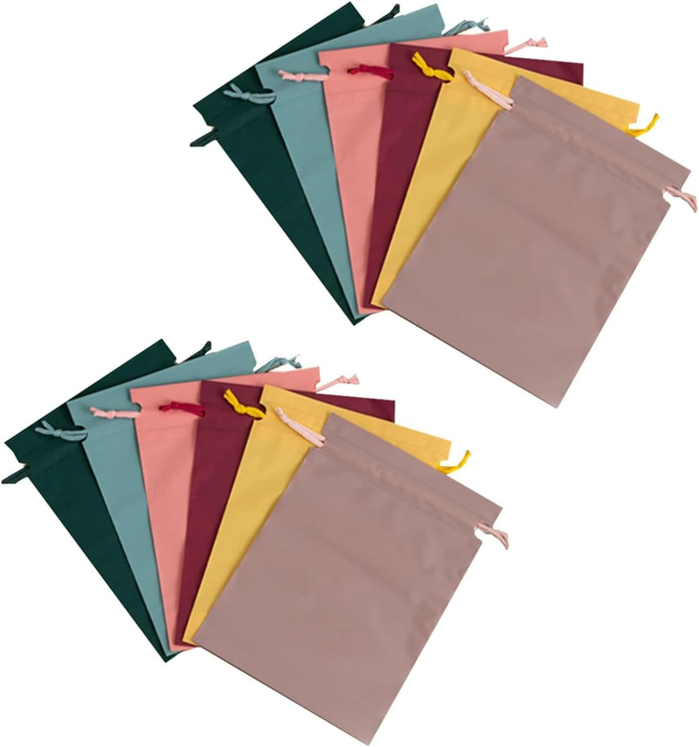Zhooooonglf Multicolor Set of 12 Waterproof Drawstring Bag PE Plastic Folding Travel Storage Use Combine Travel Shoe Bag Waterproof Trip Bags Clothes Drawstring Shrinkable Closure Luggage image number 3