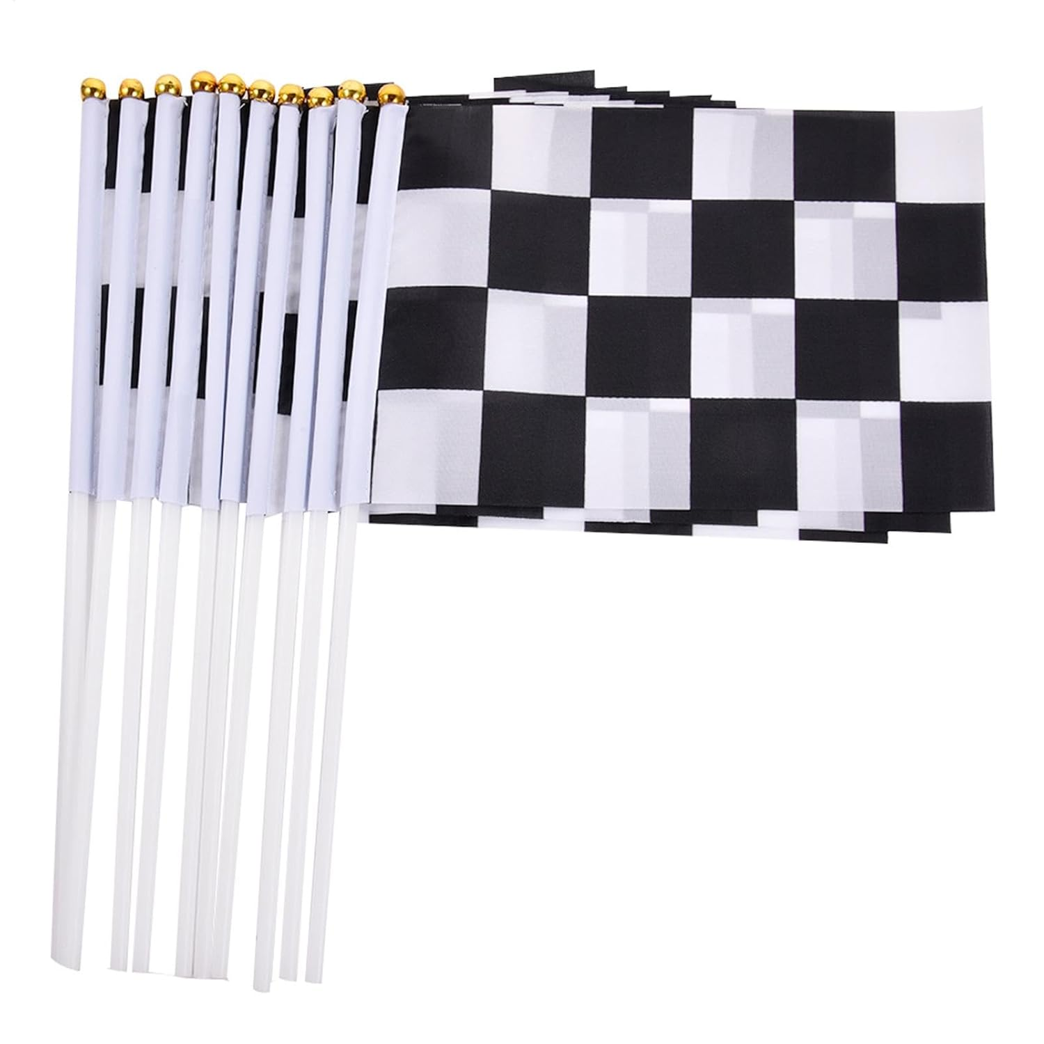 Race Car Flags, Hand Held Flags, Race Day Accessories, Easy to Assembles and Display, Versatile Usage, 10PCS 14X21Cm for Car Party & Sport Events image number 2