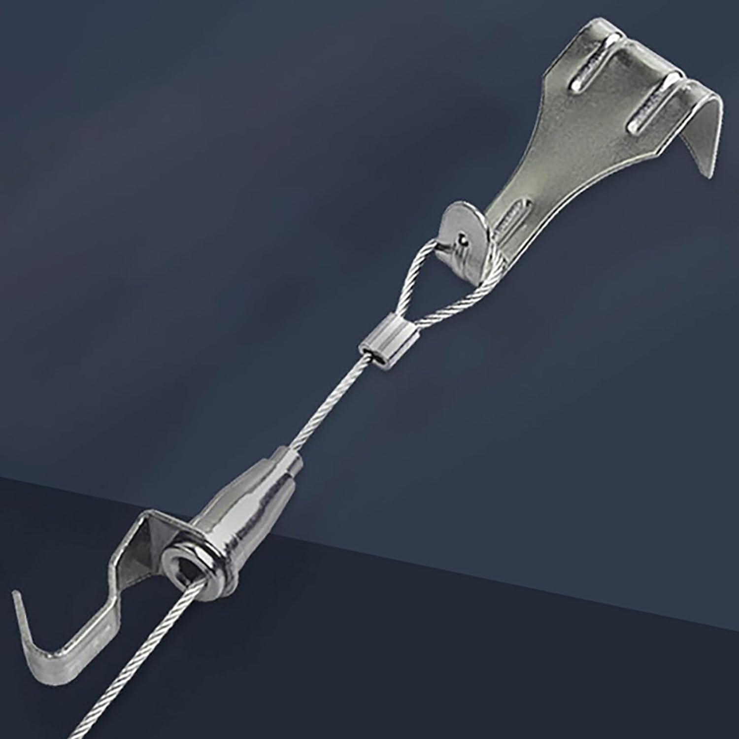 Tunghey 5Pack Sturdy Picture Rail Hanging System, 66 Lb (30 Kg) Max Load Capacity, Adjustable Wire Hooks Kit, Cable with Loop, Frames Display Kit (1.5M)