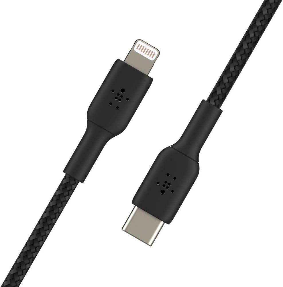 Belkin Braided USB-C to Lightning Cable (Iphone Fast Charging Cable for Iphone 8 or Later) Boost Charge Mfi-Certified Iphone USB-C Cable, Black 2M, 6.6FT (Caa004Bt2Mbk) image number 4