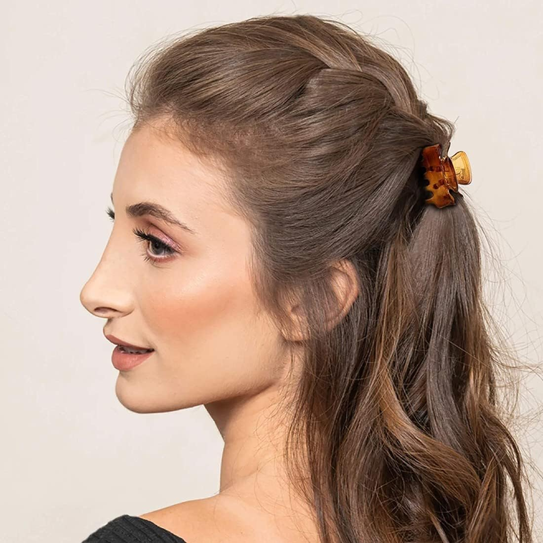 LICHUAN Small Hair Clips, Pack of 12 Women'S Hair Clips, Plastic Hair Clips, Plastic Hair Clips for Girls Women, 2.8 Cm, Brown, Black image number 3