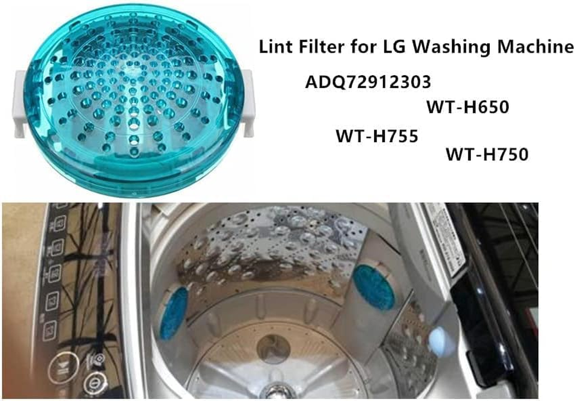 2Pack Washing Machine Magic Lint Filter Assy Compatible with LG WF-T6572, WT-H550, WT-H650, WT-H65, WT-H750, WT-H755, WTG6520, WTG7520, WTG8521, 0044, ADQ72912303