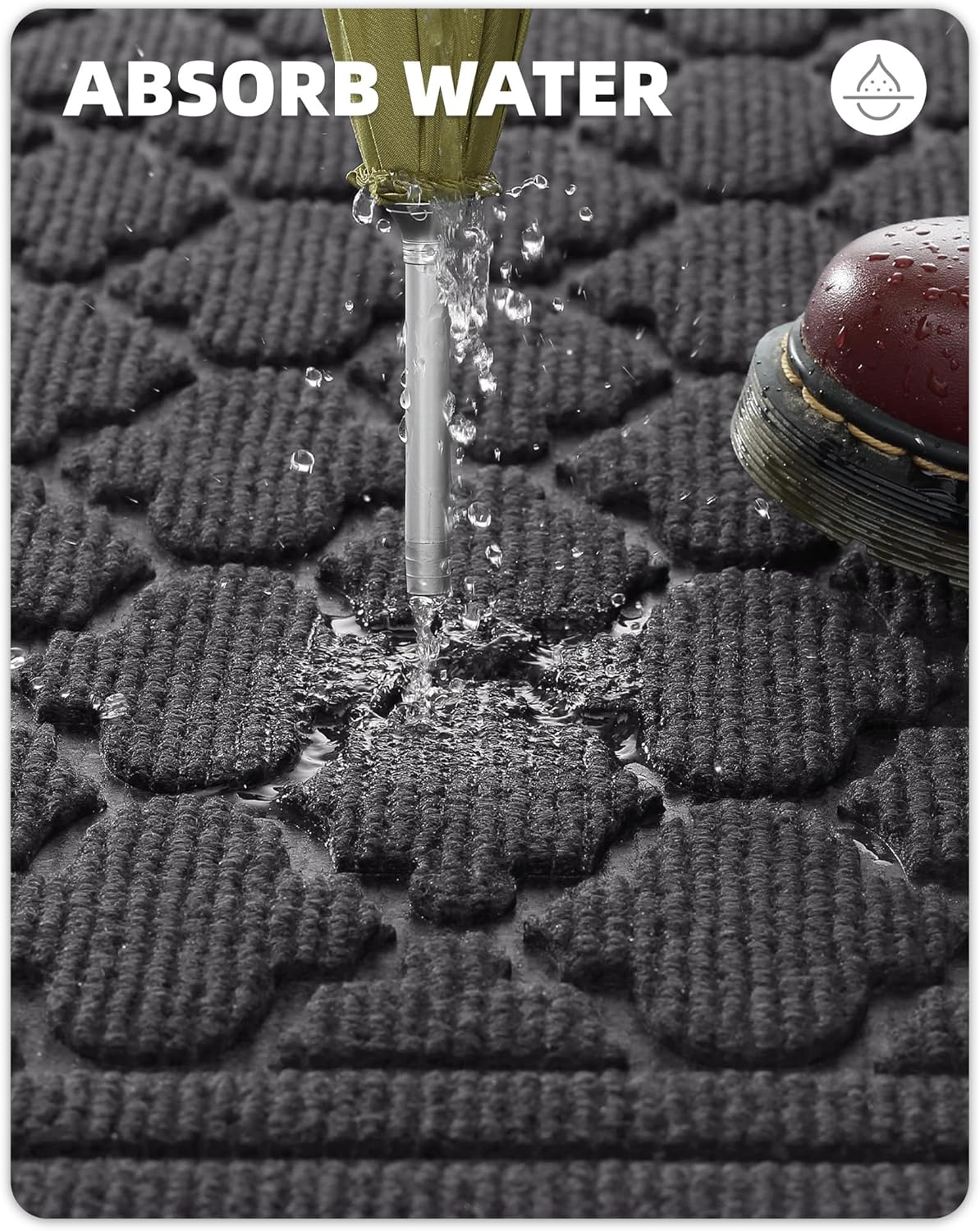 Color&Geometry Front Door Rug for Entryway to Catch Dirty, outside Door Mats for Entry Heavy Duty Non Slip, Front Door Mat for Welcome, Indoor Outdoor Rugs for Large Single/Double Door, Grey 24"X47" image number 7