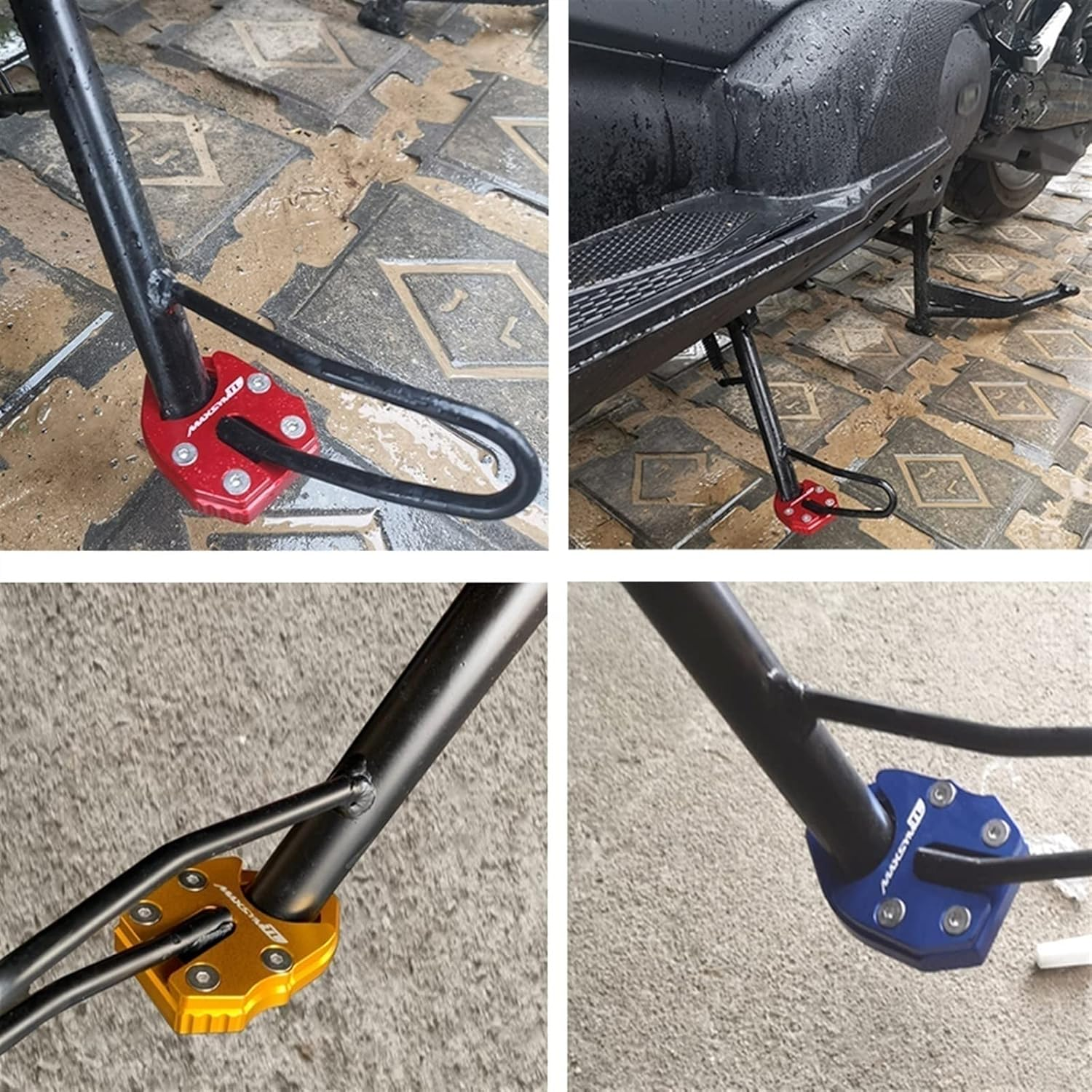 Motorbike Side Kickstand Pad for Maxsym TL500 2020 Motorcycle Accessories Kickstand Foot Side Stand Extension Pad Support Plate (Color : 1) image number 3