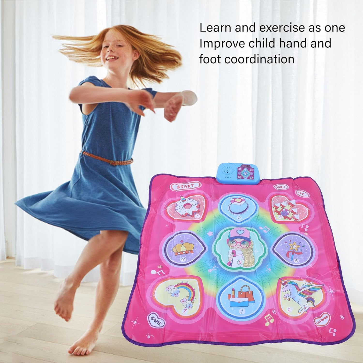 Dance Mat, Interactive Dancing Mat for Boys Girls Kids Adults Children Teens Toddlers, 3 Modes Single Player Electronic Musical Pad, Family Dancer Exercise Blanket Gift Game image number 3