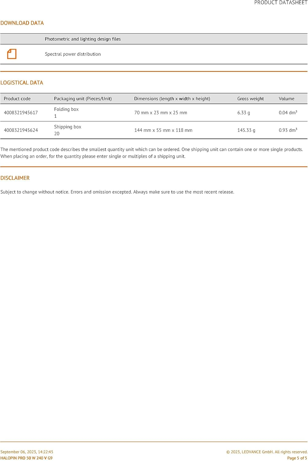 Osram Halopin G9 Dimmable Halogen Plug Bulb 48 Watt - 60 Watt Replacement - Warm White - 2800K - Pack of 2 image number 2