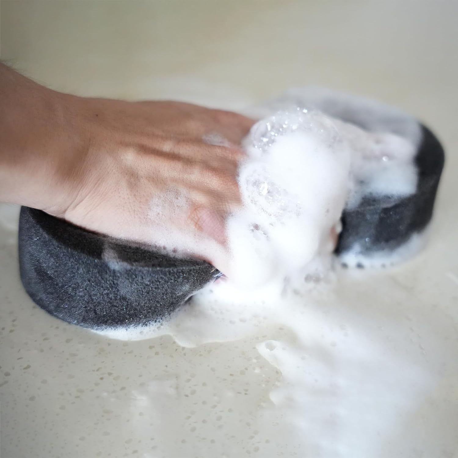 2 Pack Car Wash Sponge Large Bone Shape High Absorbency Porous Foam Cleaning Sponges Scratch Free Wash Pad for Auto Boat Caravan Truck Ute Kitchen Bathroom Household Cleaning Black & Grey image number 3