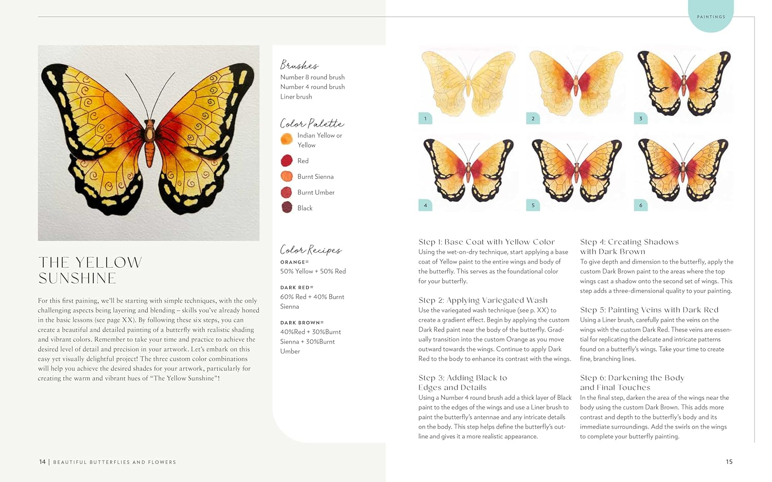 Beautiful Butterflies and Flowers: 20 Step-By-Step No-Sketch Projects on Watercolor Paper image number 2
