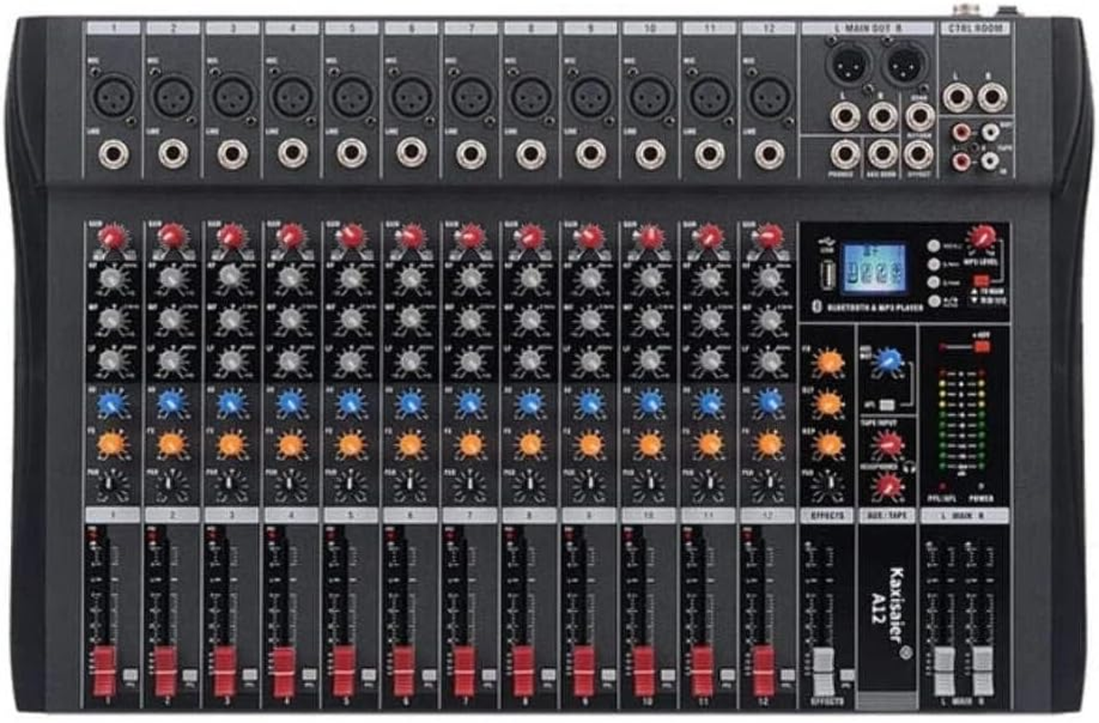 12 Channel Mixing Console Live Studio Audio DJ Mixer Sound Board USB Interface image number 2