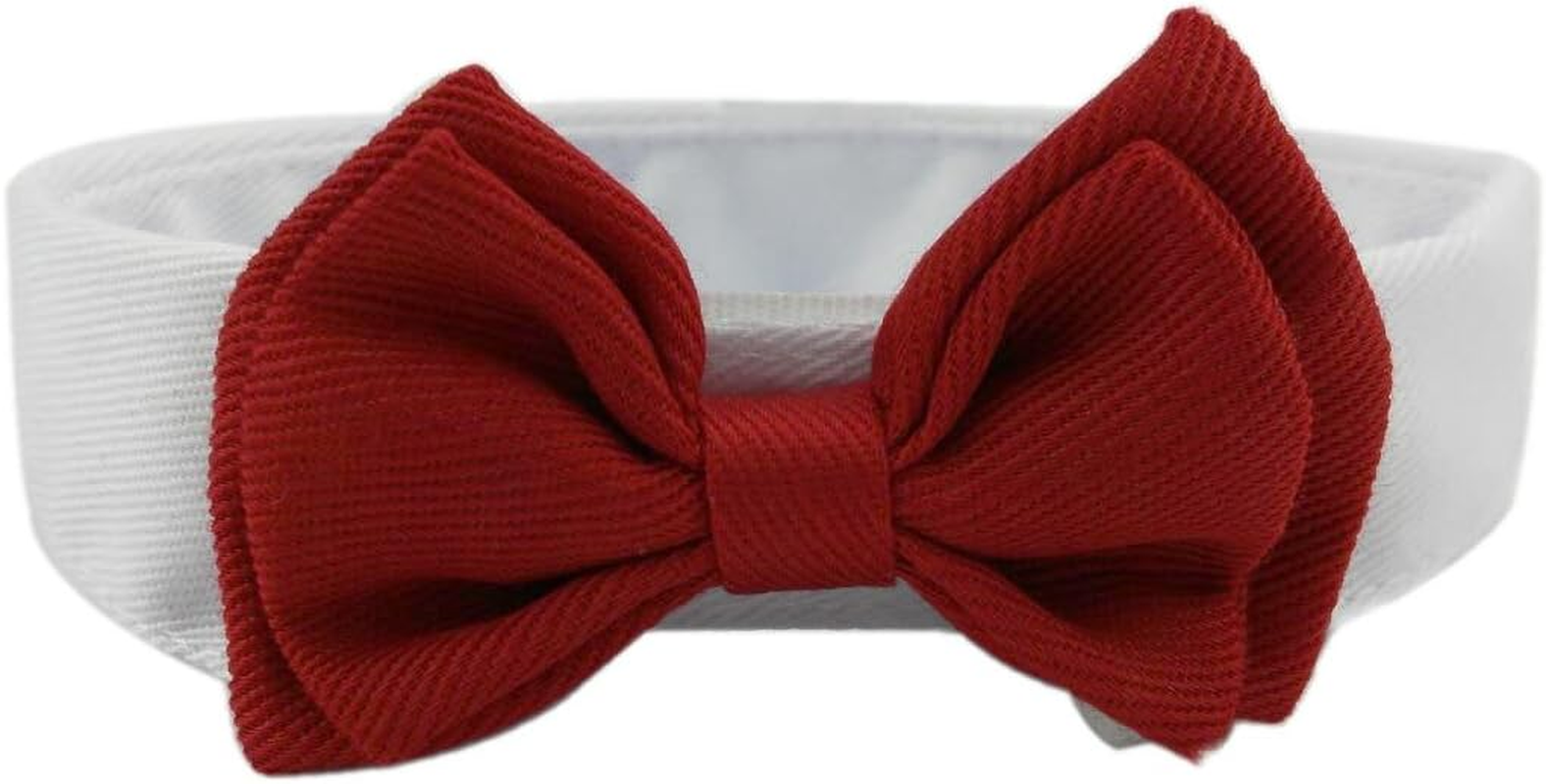 Diyafas 2 X Pet Dog Cat Puppy Tie Adjustable Cotton Collar Red Bow Tie Formal Bowknot Necklaces image number 4